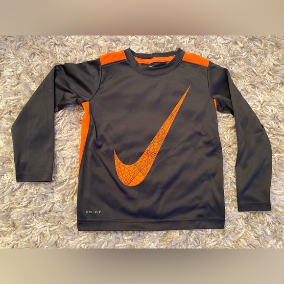 Nike Other - Gray & Orange Nike Dri- Fit Long Sleeve Shirt Kids Size 5 (Small)